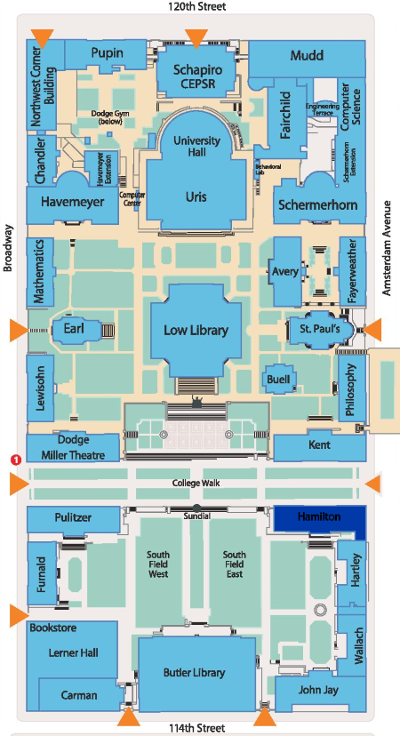 Map of Columbia University Campus